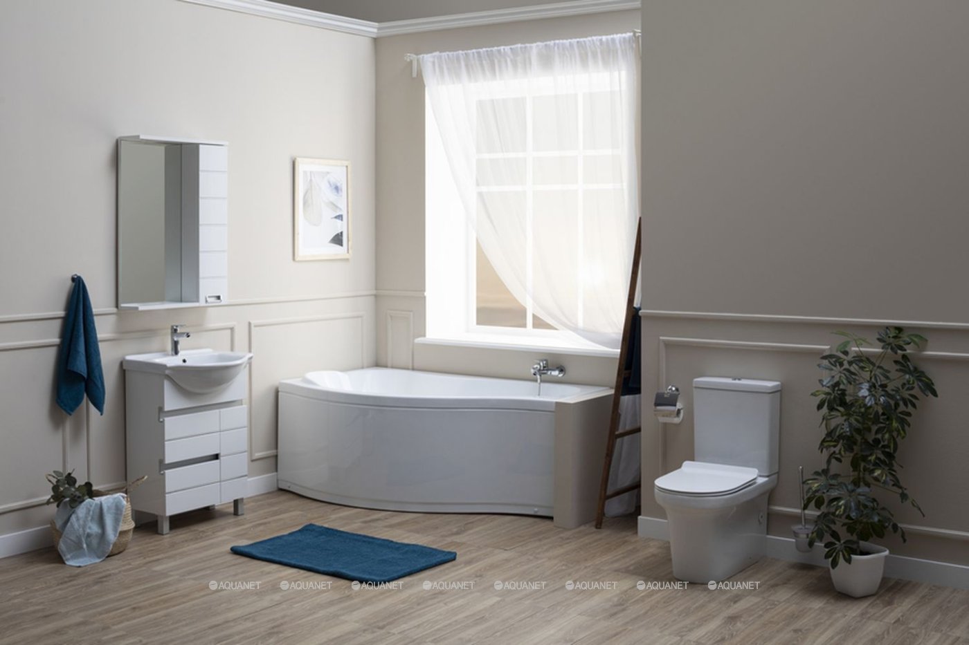 Акриловая ванна Aquanet Palma 170x90/60 L